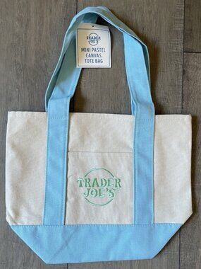 Trader Joe's Canvas Mini Tote Blue